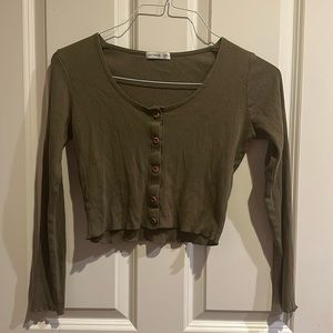 Olive crop top Cotton On size small
